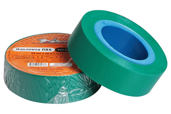 Изолента ПВХ AIRLINE, зеленая, 19 мм, 10 м preview 1