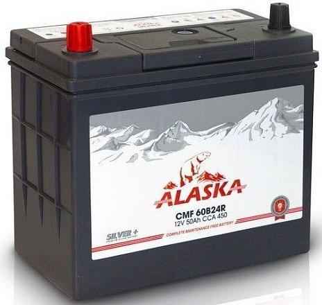 Аккумулятор ALASKA CMF 50 R 60B24 silver+ фото 2 Аккумулятор ALASKA CMF 50 R 60B24 silver+ preview 2