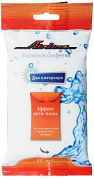 Салфетки влажные AIRLINE для автосалона и интерьера (10 шт)