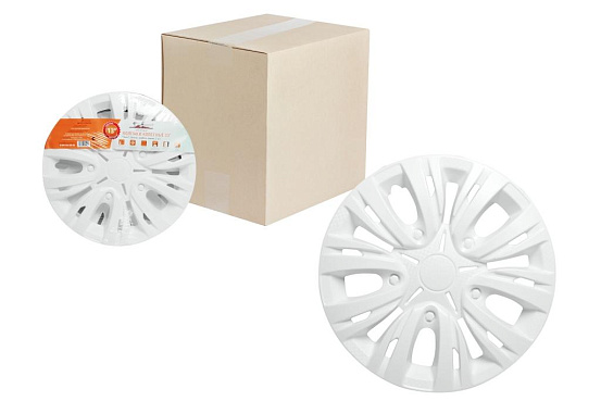 Колпаки колесные AIRLINE 14 дюймов "Лион", белые, карбон preview 1