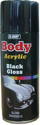 Краска-спрей черная глянцевая BODY