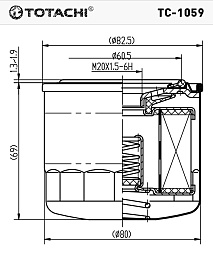 Фильтр масляный TOTACHI TC-1059