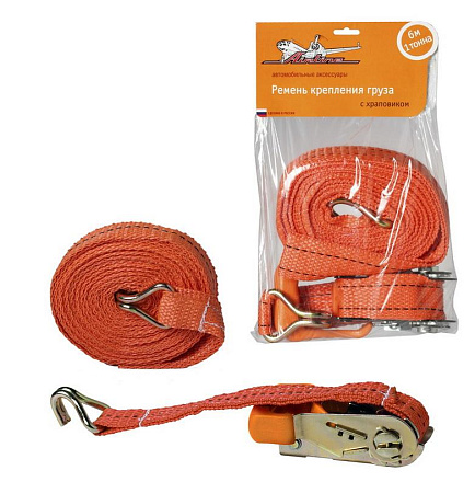 Ремень крепления груза с храповиком AIRLINE 6 м, 1 т preview 1