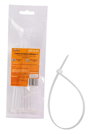 Стяжки (хомуты) AIRLINE кабельные 3,6*150 мм, пластиковые, белые, 10 шт. preview 1