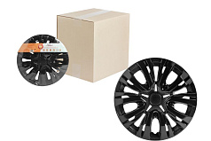 Колпаки колесные AIRLINE 15 дюймов "Лион", черный глянец, карбон