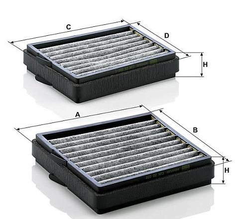 Салонный фильтр с активированным углем MANN CUK20000-2 preview 1