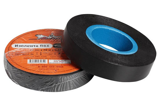 Изолента ПВХ AIRLINE, черная, 15 мм, 20 м preview 1