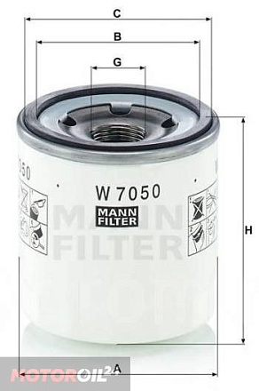Фильтр масляный MANN W7050 preview 1