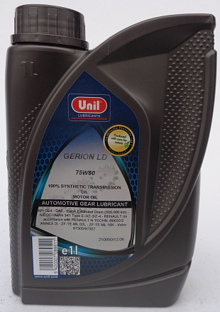 Трансмиссионное масло UNIL Gerion LD 75W-80 фото 1 Трансмиссионное масло UNIL Gerion LD 75W-80 preview 1
