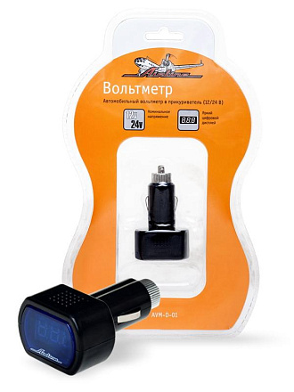 Вольтметр AIRLINE в прикуриватель 12/24В с цифровым экраном preview 1
