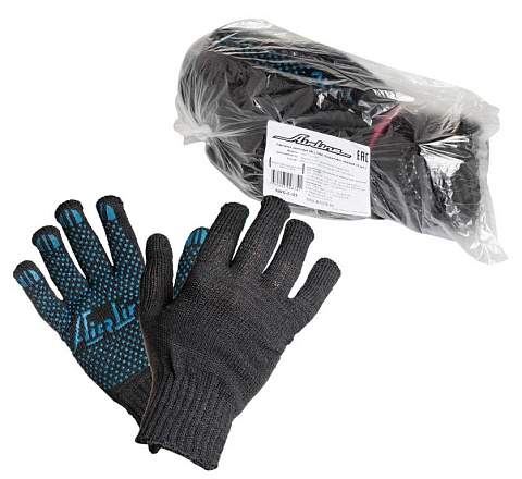 Перчатки ХБ с ПВХ покрытием AIRLINE, черные, (5 пар) плотность 140Т/7,5 класс preview 1