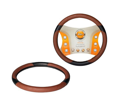 Оплетка из искусственной кожи AIRLINE, коричневый/черный 38 см/M preview 1