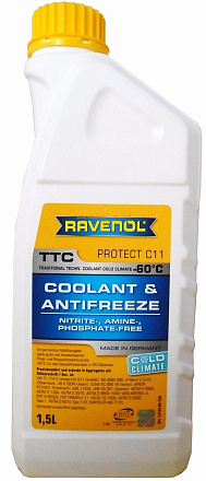 Антифриз готовый желтый RAVENOL TTC Cold Climate -60C preview 1