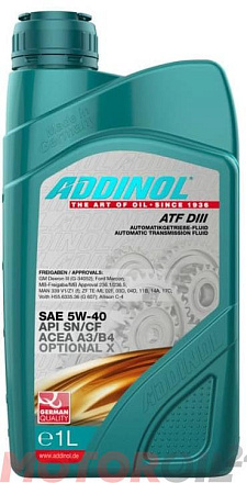 Трансмиссионное масло ADDINOL ATF D III фото 1 Трансмиссионное масло ADDINOL ATF D III preview 1