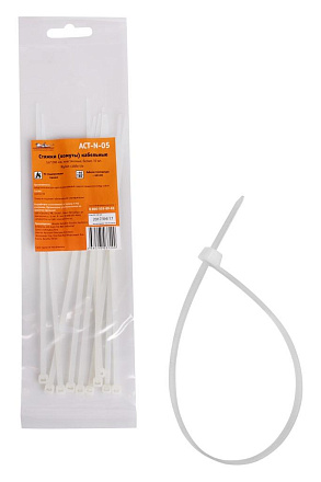 Стяжки (хомуты) AIRLINE кабельные 3,6*200 мм, пластиковые, белые, 10 шт. preview 1