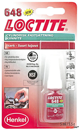 Вал-втулочный фиксатор высокопрочный LOCTITE 648 preview 1