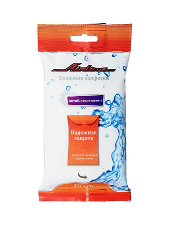 Салфетки влажные AIRLINE антибактериальные (10 шт.) preview 2