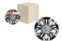 Колпаки колесные AIRLINE 15 дюймов "Лион Т", серебристо-черные, карбон