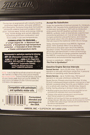 AMSOIL Signature Series Synthetic Motor Oil 5W-20 preview 3