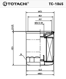 Фильтр масляный TOTACHI TC-1065