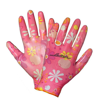 Перчатки нейлоновые женские AIRLINE с цельным полиуретановым покрытием ладони preview 1