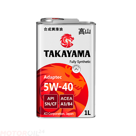 TAKAYAMA Adaptec 5W-40 ACEA A3/B4 API SN/CF preview 1