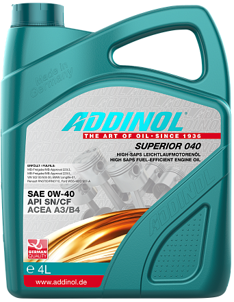 ADDINOL Superior 040 SAE 0W-40 фото 1 ADDINOL Superior 040 SAE 0W-40 preview 1