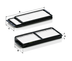 Салонный фильтр MANN CU22001-2