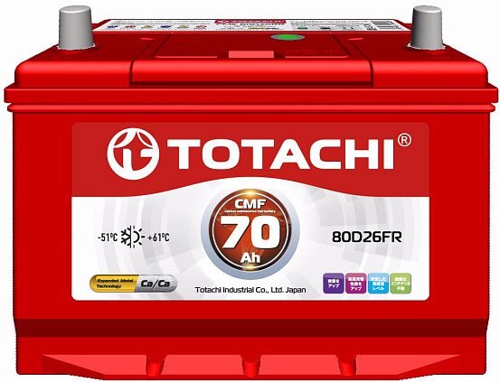 Аккумулятор TOTACHI KOR CMF 70 FR 80D26 FR фото 1 Аккумулятор TOTACHI KOR CMF 70 FR 80D26 FR preview 1