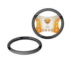 Оплетка из искусственной кожи с перфорацией AIRLINE, серый/черный, 40 см/L