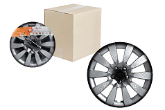 Колпаки колесные AIRLINE 13 дюймов "Торнадо+", серебристо-черные, карбон