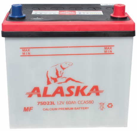 Аккумулятор ALASKA MF 60 R 75D23 calcium + фото 1 Аккумулятор ALASKA MF 60 R 75D23 calcium + preview 1