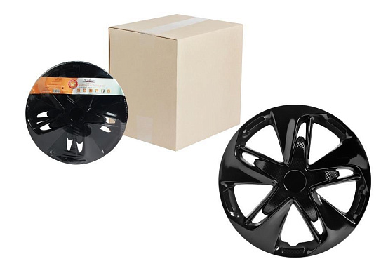 Колпаки колесные AIRLINE 16 дюймов "Супер Астра", черный глянец, карбон preview 1