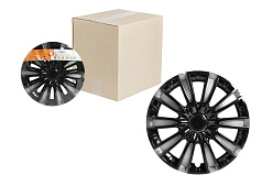 Колпаки колесные AIRLINE 14 дюймов "Торнадо Т", серебристо-черные, карбон