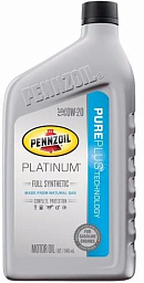 PENNZOIL Platinum Full Synthetic Motor Oil SAE 0W-20 (Pure Plus Technology)