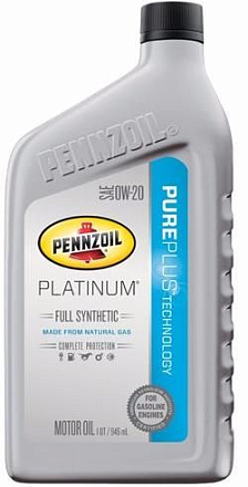PENNZOIL Platinum Full Synthetic Motor Oil SAE 0W-20 (Pure Plus Technology) preview 1