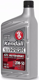 KENDALL GT-1 High Performance Motor Oil with Liquid Titanium 20W-50