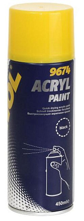 Быстросохнущая акриловая краска MANNOL Acryl Paint black preview 1