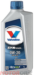 VALVOLINE SynPower DX1 0W-20