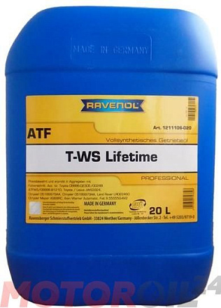 Трансмиссионное масло RAVENOL ATF T-WS Lifetime preview 1