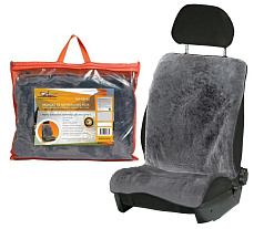 Накидка из натурального меха AIRLINE темно-серая с коротким ворсом на переднее сидение