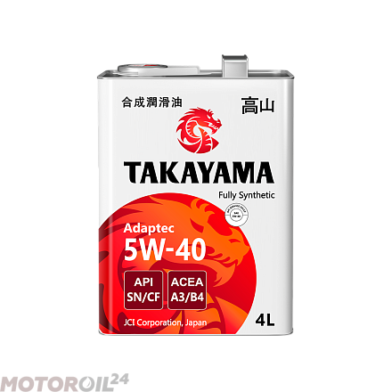 TAKAYAMA Adaptec 5W-40 ACEA A3/B4 API SN/CF preview 1