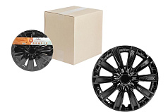 Колпаки колесные AIRLINE 15 дюймов "Торнадо", черный глянец, карбон