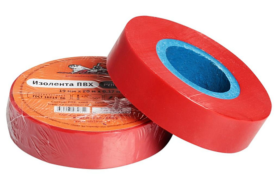 Изолента ПВХ AIRLINE, красная, 19 мм, 20 м preview 1