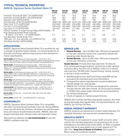AMSOIL Signature Series Synthetic Motor Oil 5W-30 preview 3