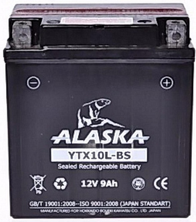 Аккумулятор ALASKA 9АЧ YTX10L-BS 12V фото 1 Аккумулятор ALASKA 9АЧ YTX10L-BS 12V preview 1