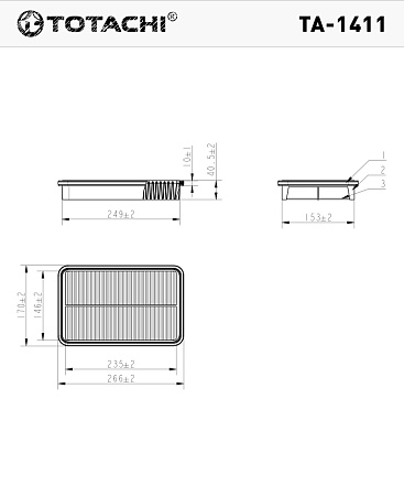 Фильтр воздушный TOTACHI TA-1411 preview 2